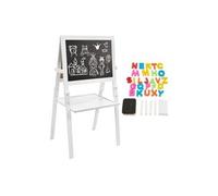 Mamabrum Tableau enfant bois Chevalet F383 double-face magnétique & craie hauteur réglable
