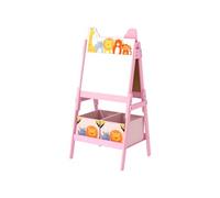 AIYAPLAY Tableau enfant 2 en 1 double face (blanc/noir) avec 2 boîtes de rangement 3–8 ans Rose