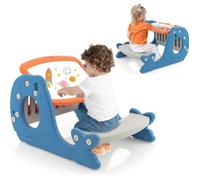 Tableau Enfants COSTWAY 4 en 1 (Table à Manger-d'Etude, Bibliothèque à l'Arrière) Angle Ajustable 30°, 1-5 Ans,Forme Baleine