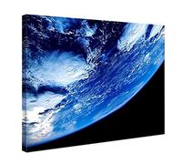 Tableau espace et planètes vision de la Terre cadre moderne impression sur toile sp10, 100 x 70 cm