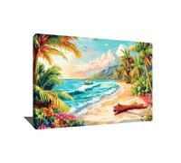 Tableau Exotique Tropical - Affiche Décoration Murale Plage - Impression Sur Toile Bord De Mer - Tableau Paysage Nature - Cadre Mural Décoratif Moderne - Idée Cadeau Déco Maison, 60x40cm