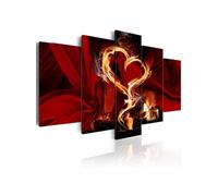Tableau Flames of love: heart-Taille L 100 x H 50 cm