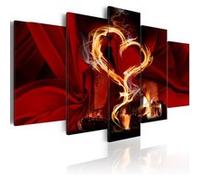 Tableau Flames of love: heart-Taille L 200 x H 100 cm Imprimé G