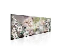 Tableau Flamingoes and Flowers-Taille L 150 x H 50 cm