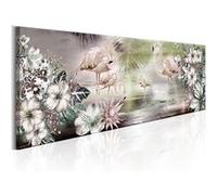 Tableau Flamingoes and Flowers-Taille L 150 x H 50 cm
