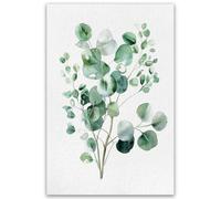 Tableau fleurs eucalyptus élégance - Made in France - Toile imprimée 30x45