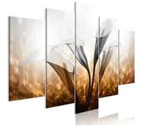 Tableau Floral Quartet (5 Parts) Wide Golden-Taille L 100 x H 50 cm Imprimé G