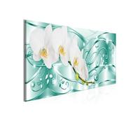 Tableau Flowering (1 Part) Narrow Green-Taille L 120 x H 40 cm