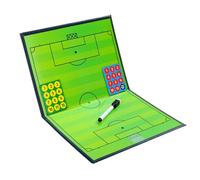 Tableau Football Magnétique en Pvc, Effaçable et Réutilisable | Portable et Pliable, avec Feutre et Aimants de Frigo, Vert, pour Entraîneurs
