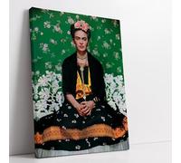 Tableau Frida Kahlo Portrait Reproduction artistique - Tableau sur toile prêt à accrocher avec kit de montage inclus décoration maison et bureau - 70 x 100 cm