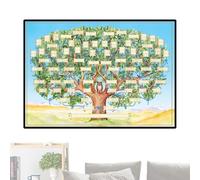 Tableau généalogique à remplir - Tableau généalogique en toile vierge, robuste et résistant à la décoloration pour affichage mural, affiche d'histoire familiale à remplir, cadre non inclus | à remplir