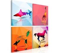 Tableau Geometric Animals (4 Parts)-Taille L 80 x H 80 cm Imprimé G
