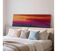 Tableau graffiti, impression à texture tissée, large panorama aux couleurs du coucher de soleil, grande toile encadrée, décor horizontal long et étroit (60 x 180 cm/sans cadre)