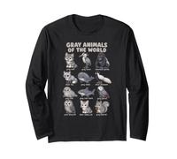 Tableau Gris des Animaux du Monde, Loup, Hibou, Phoque Manche Longue
