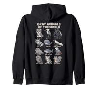 Tableau Gris des Animaux du Monde, Loup, Hibou, Phoque Sweat à Capuche