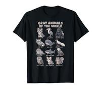 Tableau Gris des Animaux du Monde, Loup, Hibou, Phoque T-Shirt