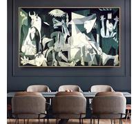 Tableau Guernica de Picasso, célèbre dans le monde entier, sur toile, affiche ou impression, pour la décoration de la maison, de la chambre et du salon (40 x 80 cm (16 x 31 pouces) / sans cadre)