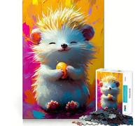 Tableau Hérisson Souriant Puzzle de 1000 pièces pour Adolescents Jeu Intelligent pour Partager Un Moment de complicité Assemblage d'une œuvre d'art 50x75cm