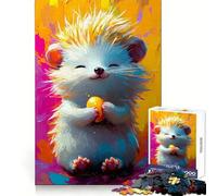 Tableau Hérisson Souriant Puzzle de 1000 pièces pour Adolescents Jeu Intelligent pour Partager Un Moment de complicité Assemblage d'une œuvre d'art 38x26cm