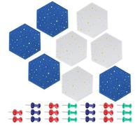 Tableau hexagonal en liège avec punaise autocollante pour tableau d'affichage - Pour mémos, notes, photos, horaires, bulletins en feutre, mémos décoratifs hexagonaux avec poussoir