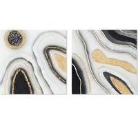 Tableau Home ESPRIT abstrait 80 x 3 x 80 cm (2 pièces)