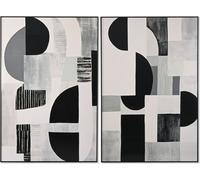 Tableau Home ESPRIT Blanc Noir Moderne 80 x 3,5 x 120 cm (2 pièces)