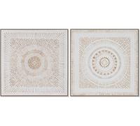 Tableau Home ESPRIT Mandala Scandinave 100 x 4 x 100 cm (2 pièces)