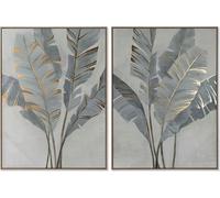 Tableau Home ESPRIT Palmiers Or Tropical 90 x 4 x 120 cm (2 pièces)