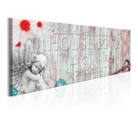 Tableau Home: House + Love-Taille L 150 x H 50 cm