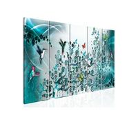 Tableau Hummingbirds Dance (5 Parts) Turquoise Narrow-Taille L 200 x H 80 cm Imprimé G