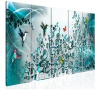 Tableau Hummingbirds Dance (5 Parts) Turquoise Narrow-Taille L 225 x H 90 cm Imprimé G