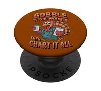 Tableau Humoristique pour infirmière Thanksgiving Turquie Gobble Wobble Chart Humour RN PopSockets PopGrip Adhésif