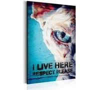 Tableau I Live Here, Respect Please-Taille L 60 x H 90 cm