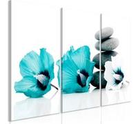Tableau Imprimé 3 Panneaux "Calm Mallow Turquoise" 80 x 120 cm Multicolore G