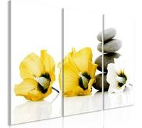 Tableau Imprimé 3 Panneaux "Calm Mallow Yellow" 60 x 90 cm Multicolore G