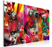 Tableau Imprimé 3 Panneaux "Crazy Monkeys" 60 x 90 cm Multicolore G