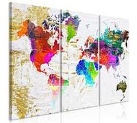 Tableau Imprimé 3 Panneaux "Golden Front" 80 x 120 cm Multicolore G