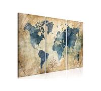 Tableau Imprimé 3 Panneaux "Retro Map" 60 x 90 cm