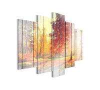 Tableau Imprimé 5 Panneaux "Autumn Sun Wide" 50 x 100 cm