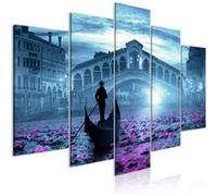Tableau Imprimé 5 Panneaux "Magic Venice Wide Blue" 100 x 200 cm Multicolore G