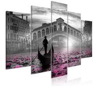 Tableau Imprimé 5 Panneaux "Magic Venice Wide Grey" 50 x 100 cm Multicolore G