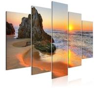 Tableau Imprimé 5 Panneaux "Meeting at Sunset Wide" 100 x 200 cm Multicolore G