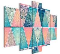 Tableau Imprimé 5 Panneaux "Oriental Triangles Wide" 50 x 100 cm