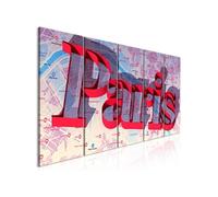 Tableau Imprimé 5 Panneaux "Red Paris Narrow" 90 x 225 cm