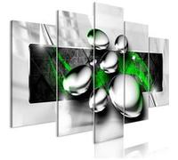 Tableau Imprimé 5 Panneaux "Shiny Stones Wide Green" 50 x 100 cm