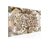 Tableau Imprimé 5 Panneaux "Tree & Waves Brown" 80 x 200 cm