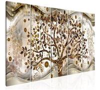 Tableau Imprimé 5 Panneaux "Tree & Waves Brown" 90 x 225 cm Multicolore G