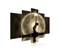 Tableau Imprimé 5 Panneaux "Twine Wide Golden" 100 x 200 cm Multicolore G