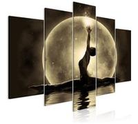 Tableau Imprimé 5 Panneaux "Twine Wide Golden" 100 x 200 cm Multicolore G