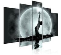 Tableau Imprimé 5 Panneaux "Twine Wide Grey" 100 x 200 cm Multicolore G